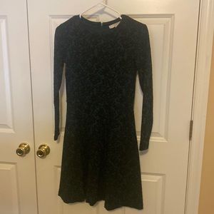 Loft green and black patterned dress only worn once size 0